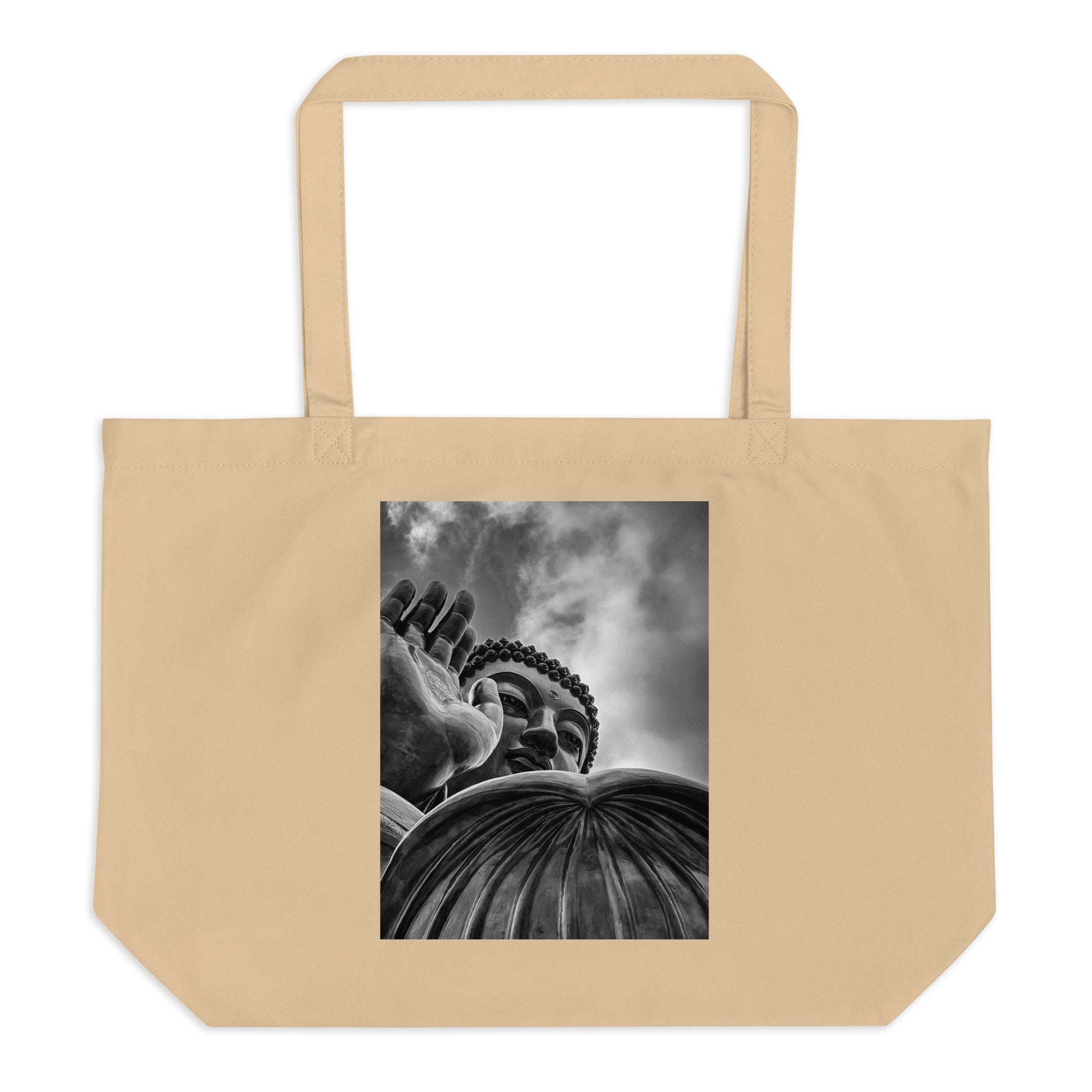 Buddha Large Organic Tote Bag - Blue Bamboo Enterprises 