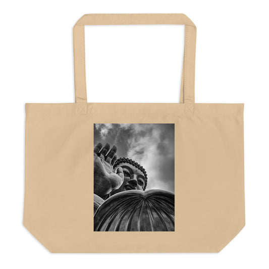 Buddha Large Organic Tote Bag - Blue Bamboo Enterprises 